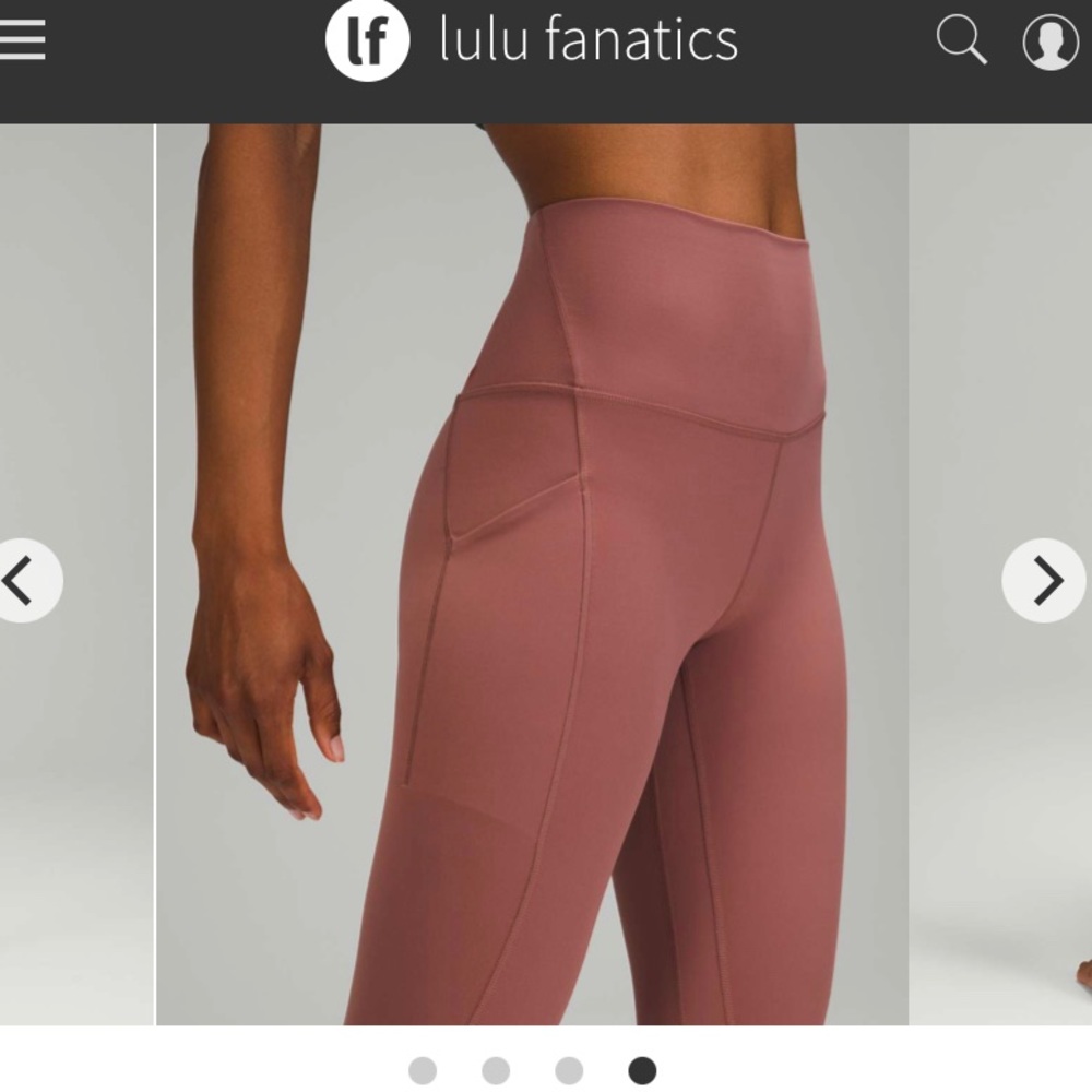 Lululemon Athletica High-Rise Leggings in Dusty Rose